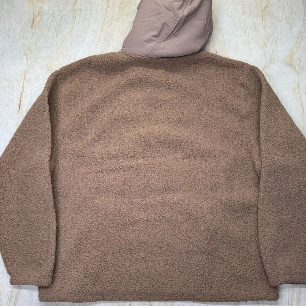 NEW Air Jordan Flight Sherpa 1/2 Zip Pullover Hoodie Mens 2XL Brown FV7452-223